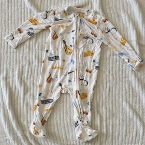 Angel Dear ‘Jazz Band’ Zipper Footie 3-6 months